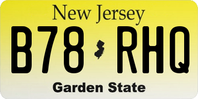 NJ license plate B78RHQ