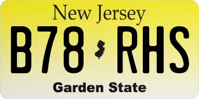 NJ license plate B78RHS