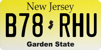 NJ license plate B78RHU
