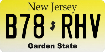 NJ license plate B78RHV