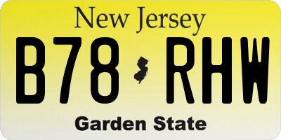 NJ license plate B78RHW
