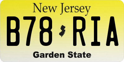 NJ license plate B78RIA