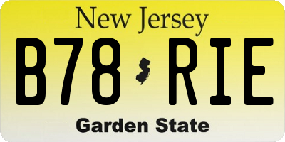 NJ license plate B78RIE