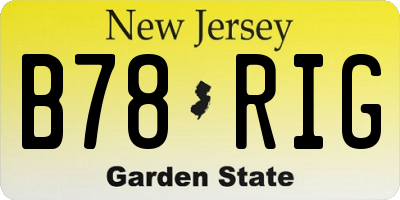 NJ license plate B78RIG