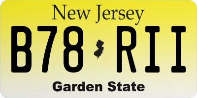 NJ license plate B78RII