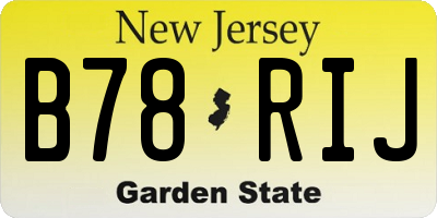 NJ license plate B78RIJ