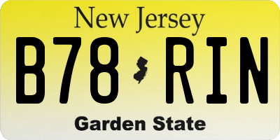 NJ license plate B78RIN