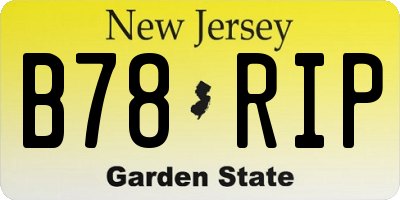 NJ license plate B78RIP