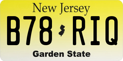 NJ license plate B78RIQ