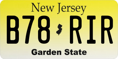 NJ license plate B78RIR
