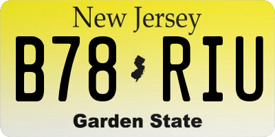 NJ license plate B78RIU