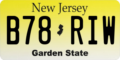 NJ license plate B78RIW