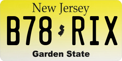 NJ license plate B78RIX