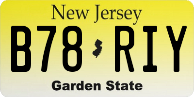 NJ license plate B78RIY