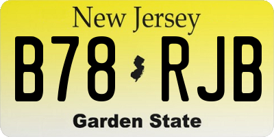 NJ license plate B78RJB