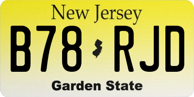 NJ license plate B78RJD