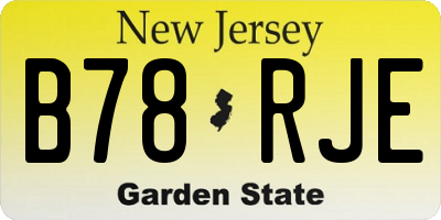 NJ license plate B78RJE