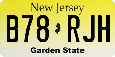 NJ license plate B78RJH
