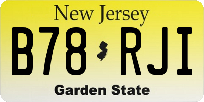 NJ license plate B78RJI