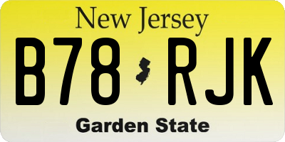 NJ license plate B78RJK
