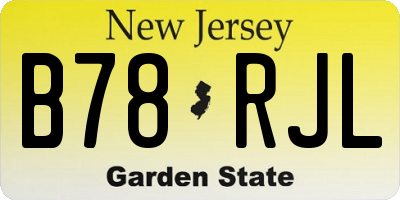 NJ license plate B78RJL