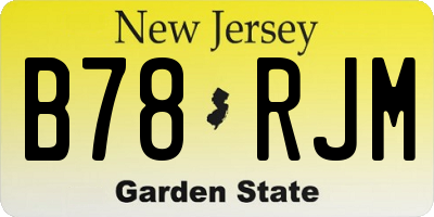 NJ license plate B78RJM