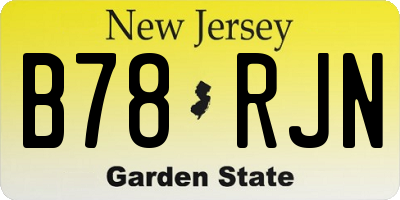 NJ license plate B78RJN