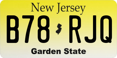 NJ license plate B78RJQ