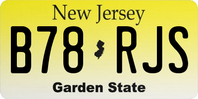 NJ license plate B78RJS