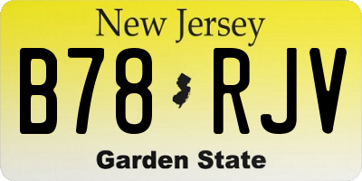 NJ license plate B78RJV