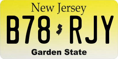 NJ license plate B78RJY
