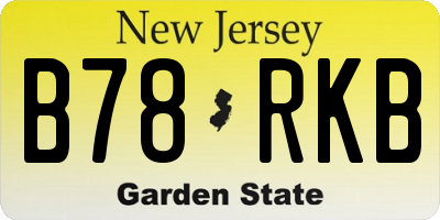 NJ license plate B78RKB