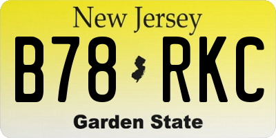 NJ license plate B78RKC