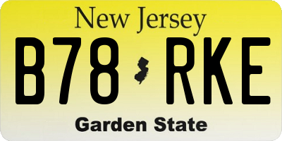 NJ license plate B78RKE