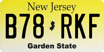 NJ license plate B78RKF