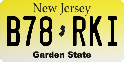 NJ license plate B78RKI