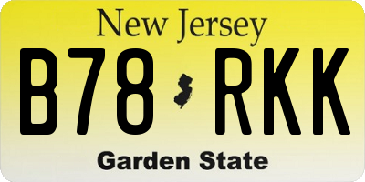 NJ license plate B78RKK