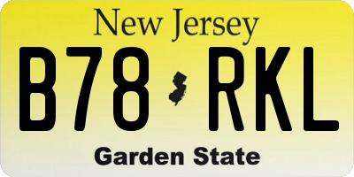NJ license plate B78RKL