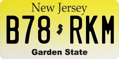 NJ license plate B78RKM