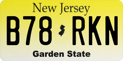 NJ license plate B78RKN