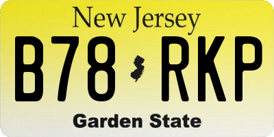 NJ license plate B78RKP