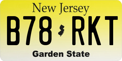NJ license plate B78RKT
