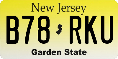 NJ license plate B78RKU