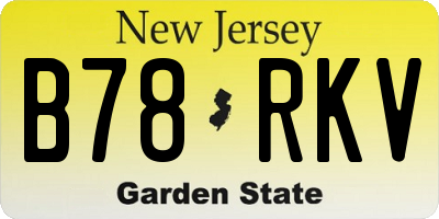 NJ license plate B78RKV