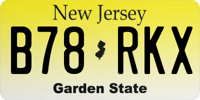 NJ license plate B78RKX
