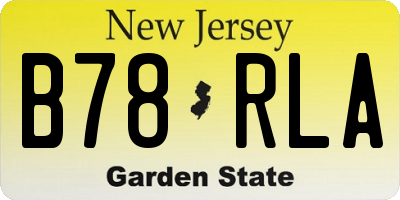 NJ license plate B78RLA
