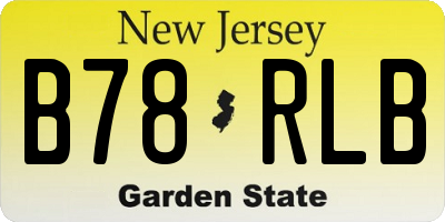 NJ license plate B78RLB