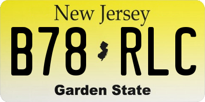 NJ license plate B78RLC