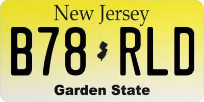 NJ license plate B78RLD