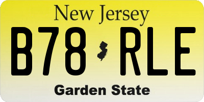 NJ license plate B78RLE